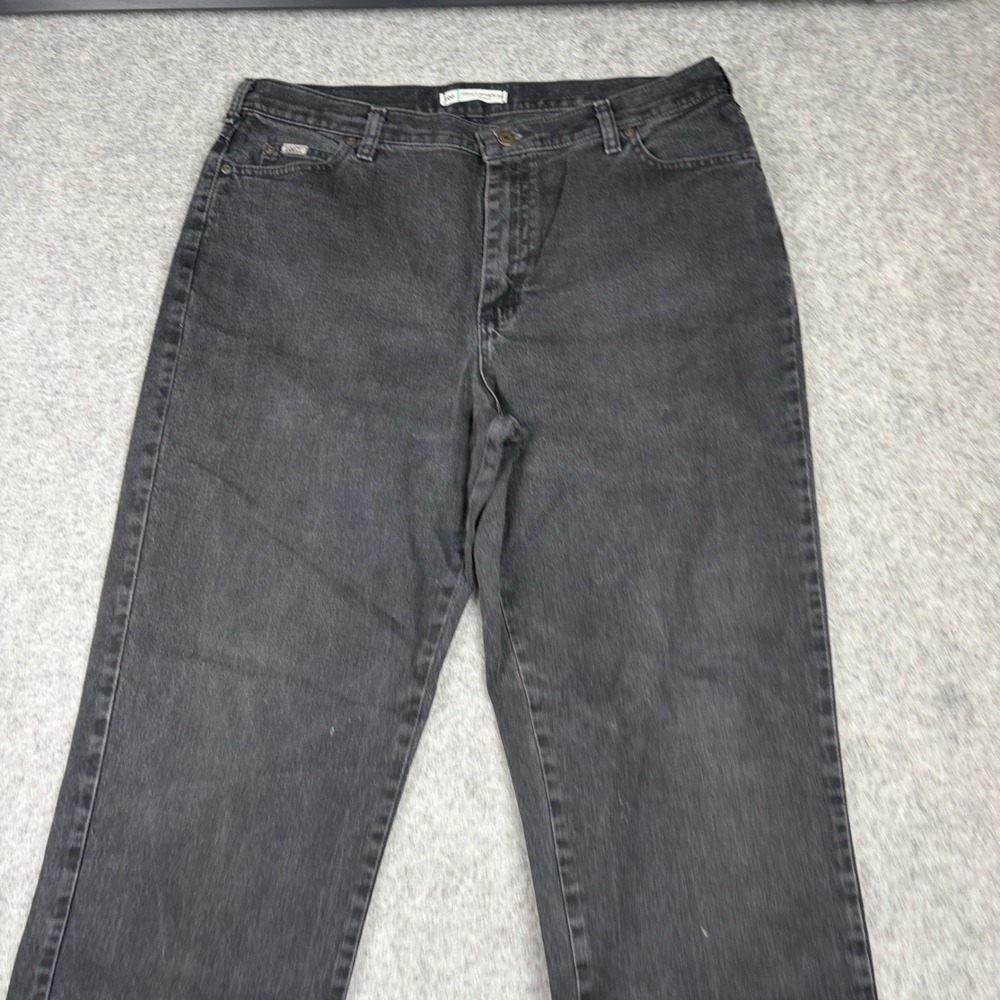 Lee Relaxed Straight Leg Jeans Women 16 Medium Black Denim High Rise Y2K Outdoor - Picture 3 of 14